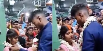 چلتی ٹرین میں شادی کی انوکھی تقریب، دیکھنے والے دنگ